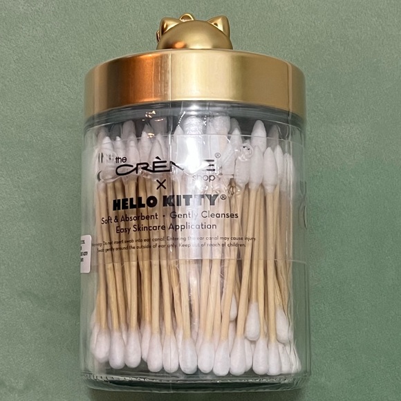 *BRAND NEW* Hello Kitty Reusable Glass Jar with Cotton Swabs - Picture 3 of 4